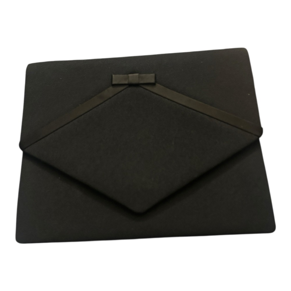 Guy LaRoche Paris Clutch Bag Envelope Black Bow No Strap
